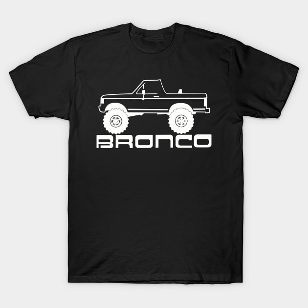 1987-1991 Bronco Side Topless White Print T-Shirt by The OBS Apparel